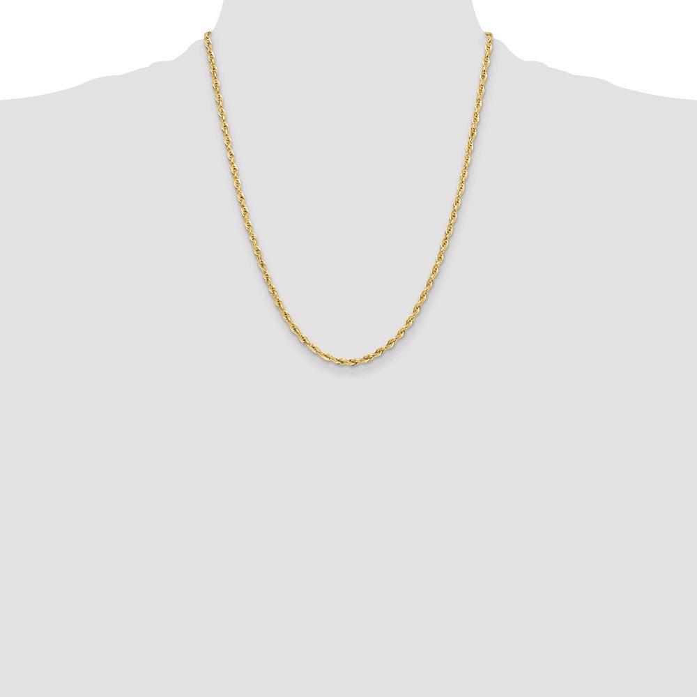 14ky 3.5mm Semi-Solid Rope Chain - Product Photo