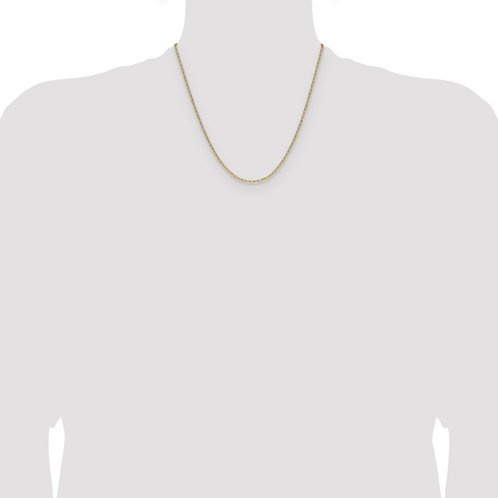 14k 2.2mm Semi-Solid Beveled Paperclip Chain - Product Photo