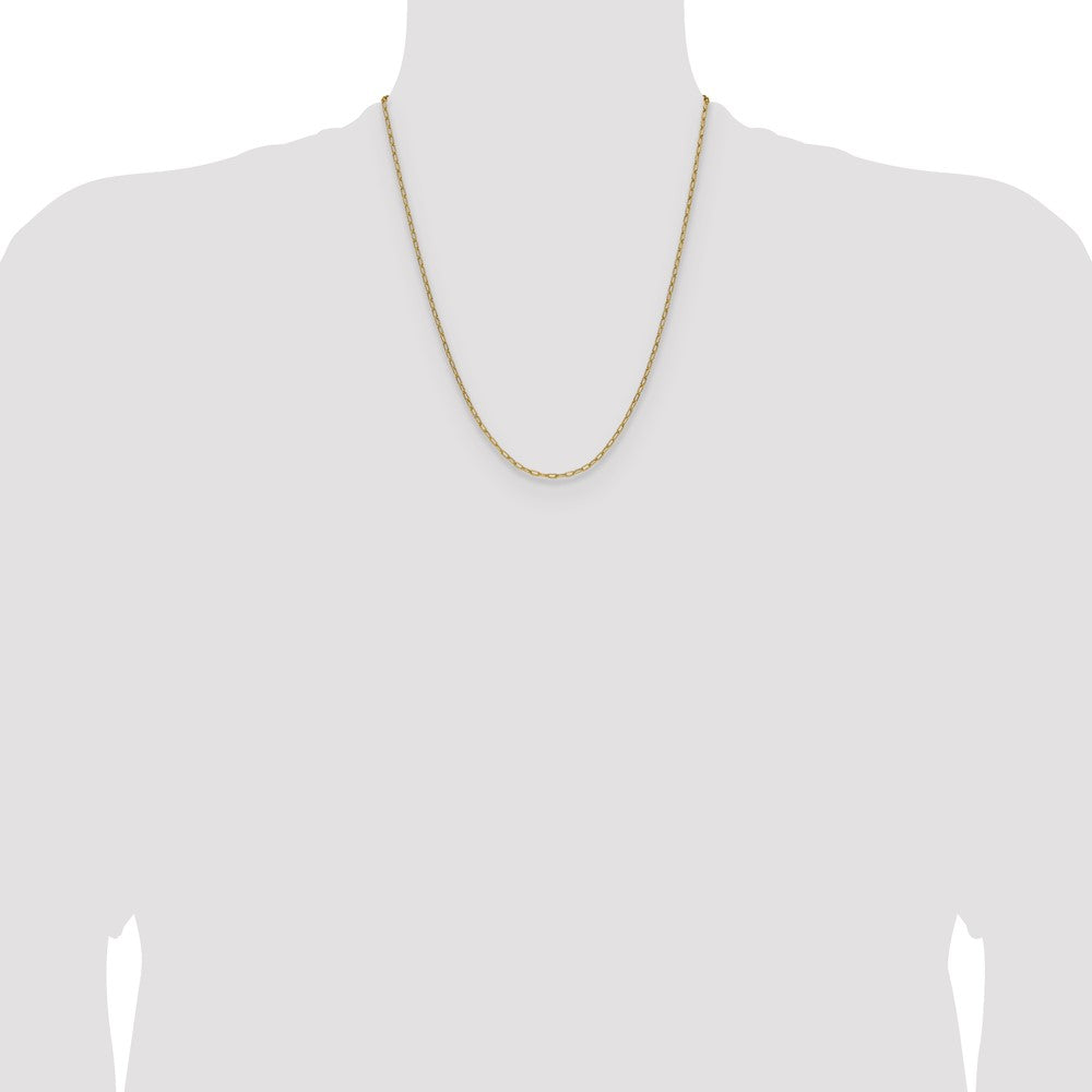 14k 2.2mm Semi-Solid Beveled Paperclip Chain - Product Photo