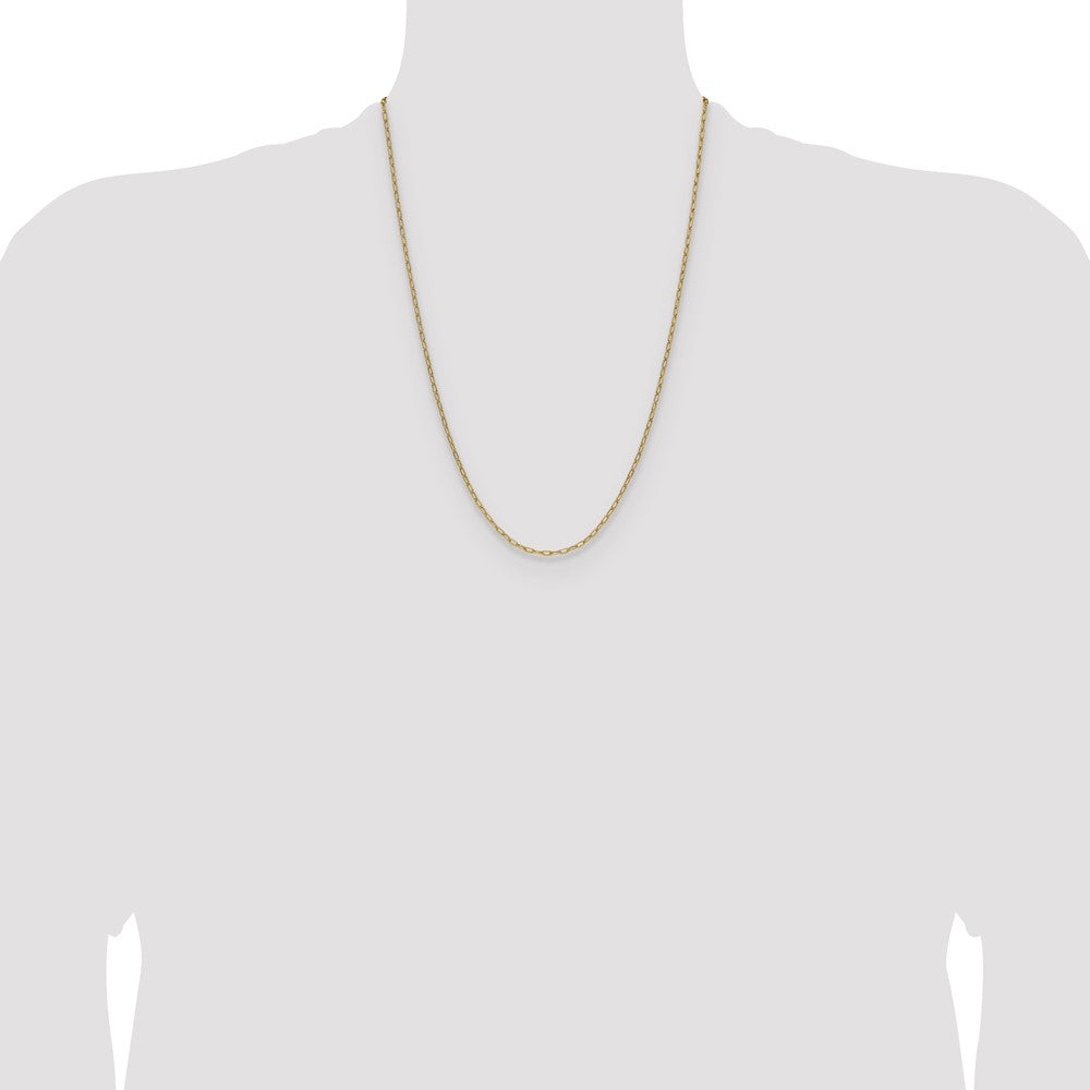 14k 2.2mm Semi-Solid Beveled Paperclip Chain - Product Photo