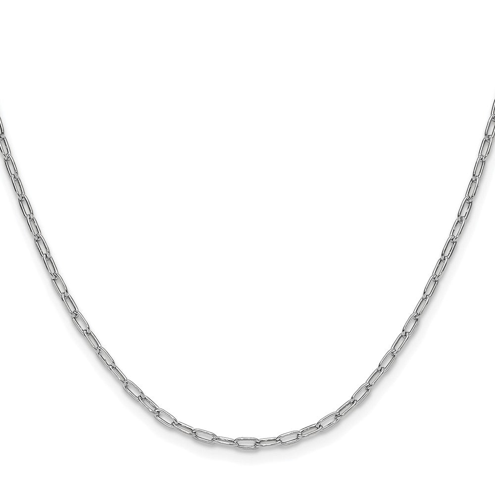 14k White Gold 2.2mm Semi-Solid Beveled Paperclip Chain - Product Photo