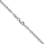 14k White Gold 2.2mm Semi-Solid Beveled Paperclip Chain - Product Photo
