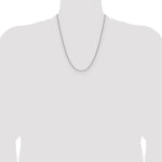 14k White Gold 2.2mm Semi-Solid Beveled Paperclip Chain - Product Photo