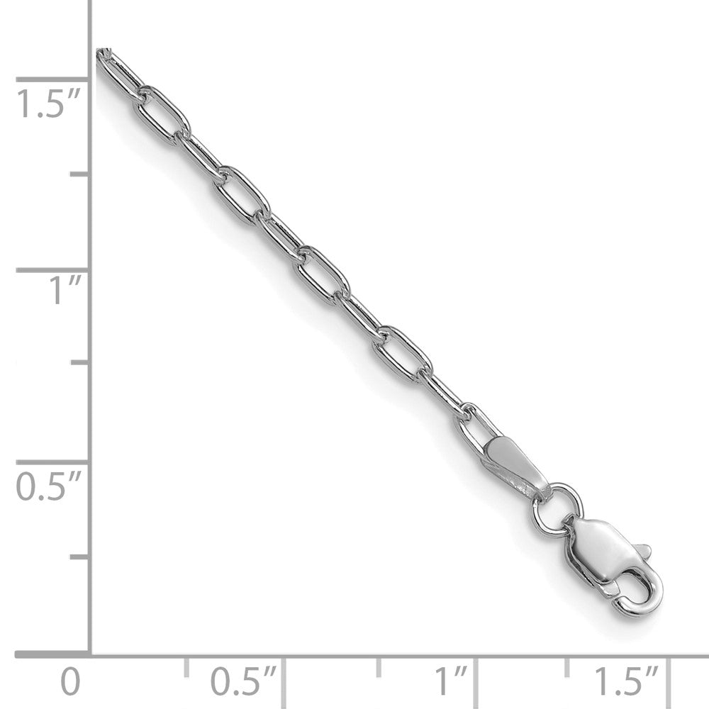 14k White Gold 2.2mm Semi-Solid Beveled Paperclip Chain - Product Photo