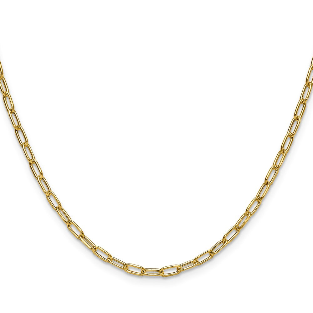 14k 3.0mm Semi-Solid Beveled Paperclip Chain - Product Photo