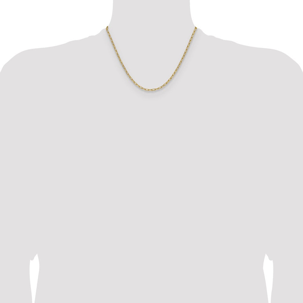 14k 3.0mm Semi-Solid Beveled Paperclip Chain - Product Photo
