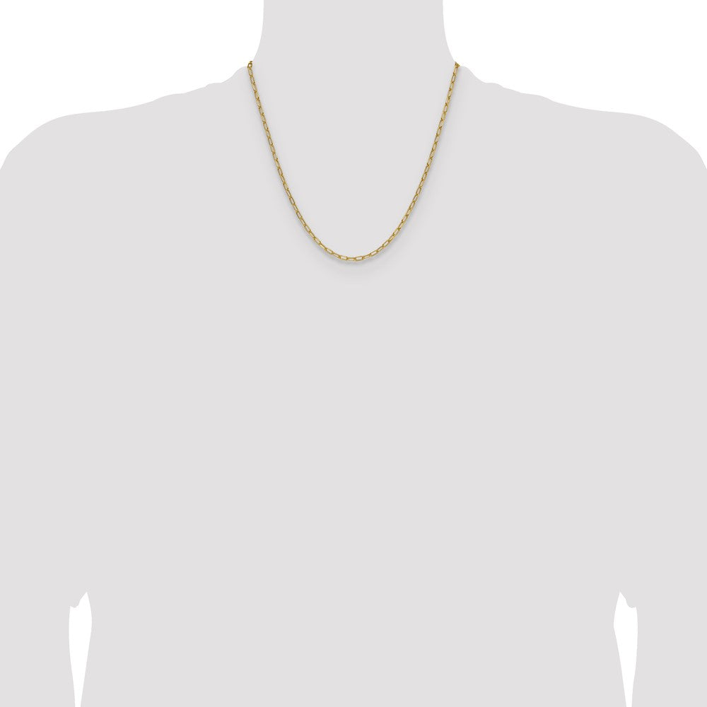 14k 3.0mm Semi-Solid Beveled Paperclip Chain - Product Photo