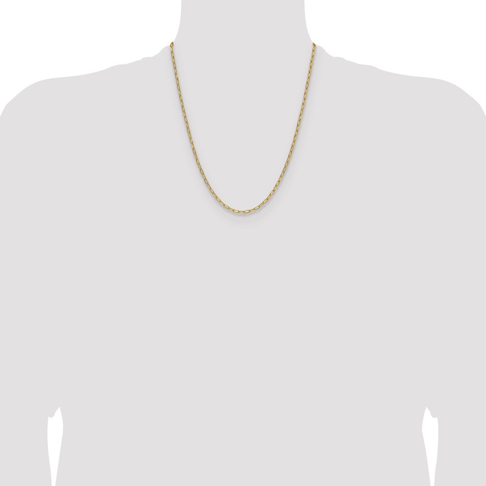 14k 3.0mm Semi-Solid Beveled Paperclip Chain - Product Photo