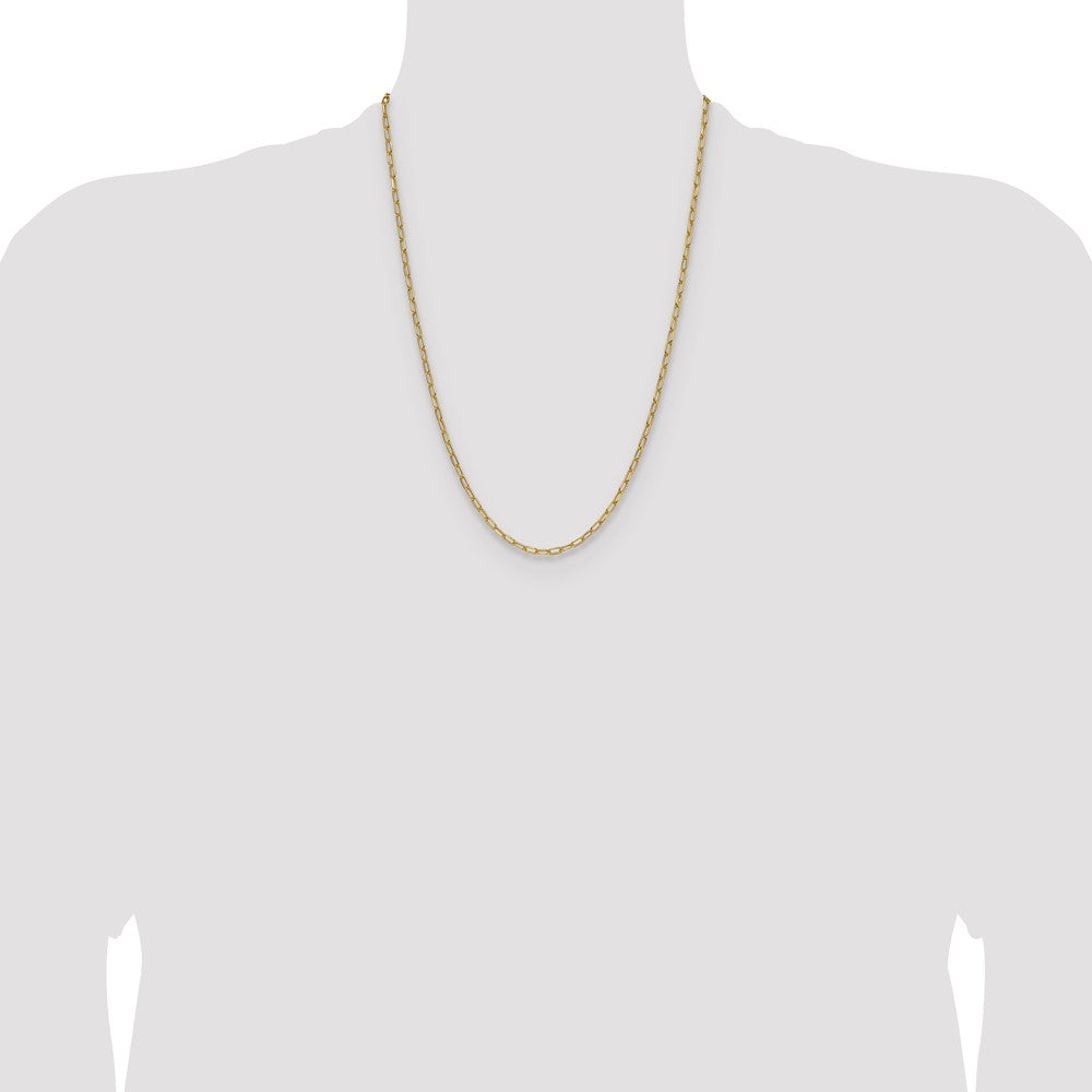14k 3.0mm Semi-Solid Beveled Paperclip Chain - Product Photo