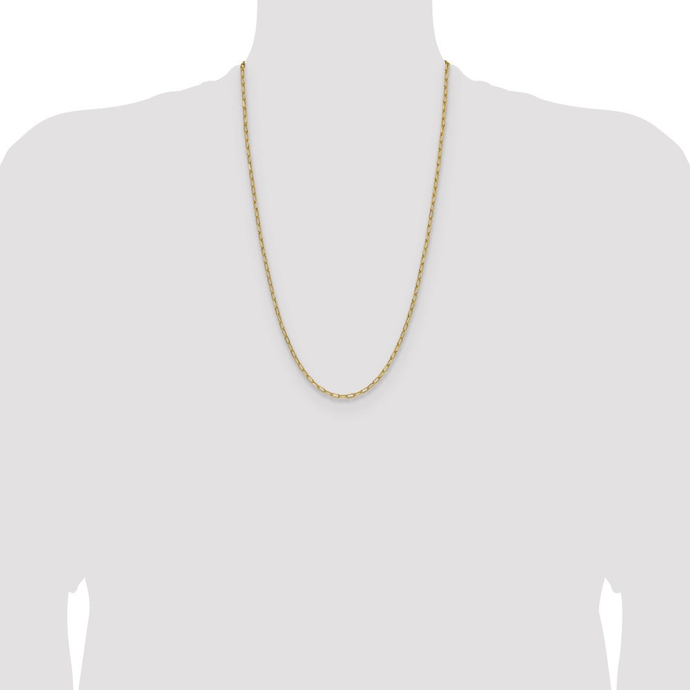 14k 3.0mm Semi-Solid Beveled Paperclip Chain - Product Photo