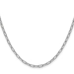 14k White Gold 3.0mm Semi-Solid Beveled Paperclip Chain - Product Photo