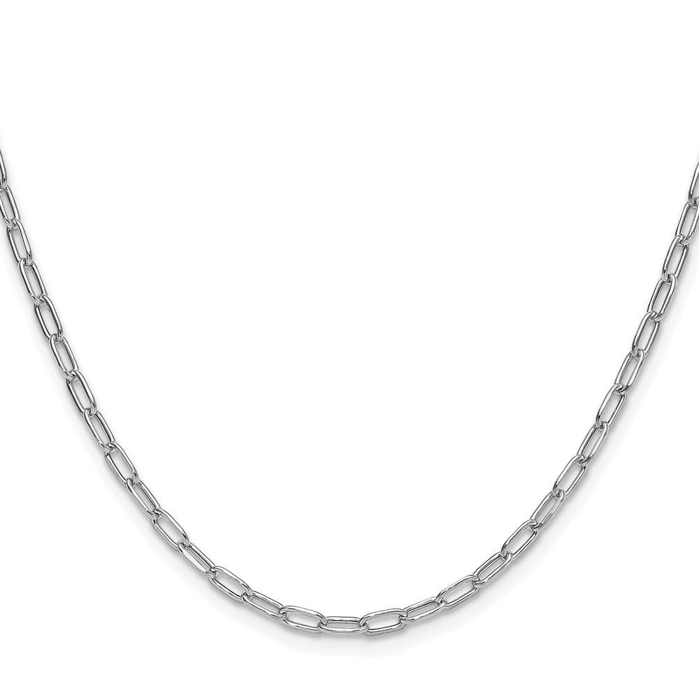 14k White Gold 3.0mm Semi-Solid Beveled Paperclip Chain - Product Photo