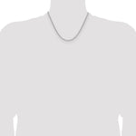 14k White Gold 3.0mm Semi-Solid Beveled Paperclip Chain - Product Photo