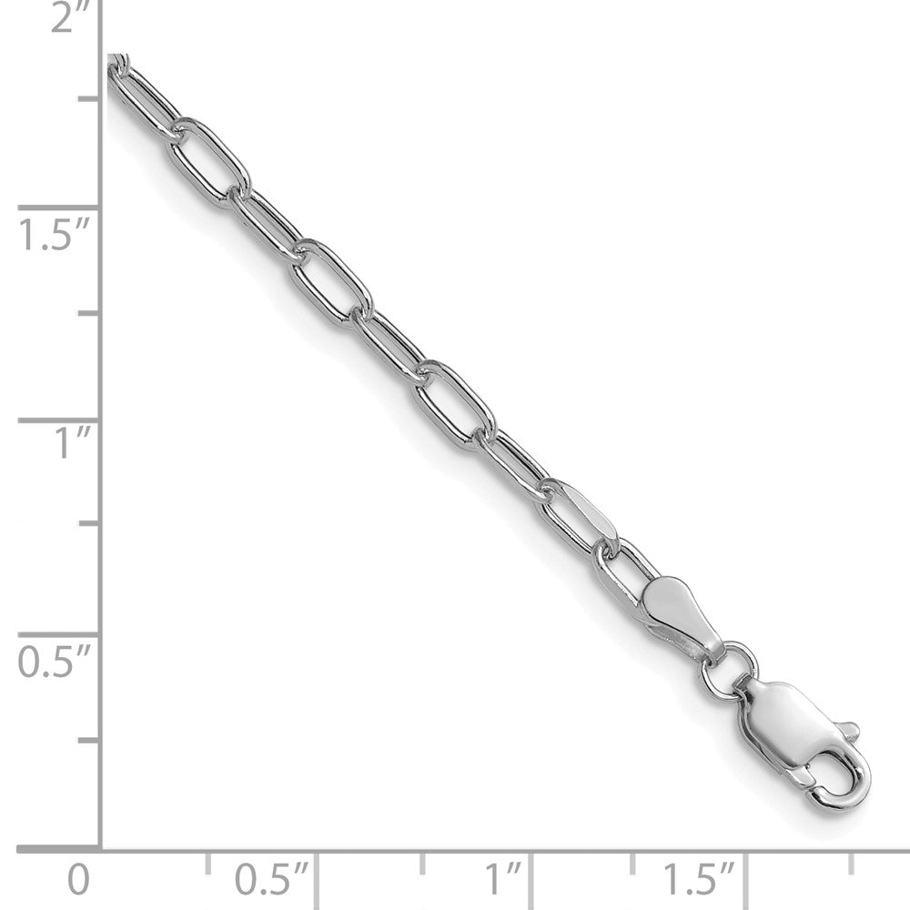 14k White Gold 3.0mm Semi-Solid Beveled Paperclip Chain - Product Photo