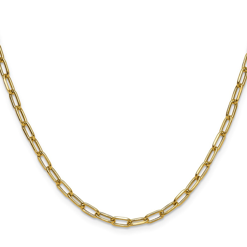 14k 3.7mm Semi-Solid Beveled Paperclip Chain - Product Photo