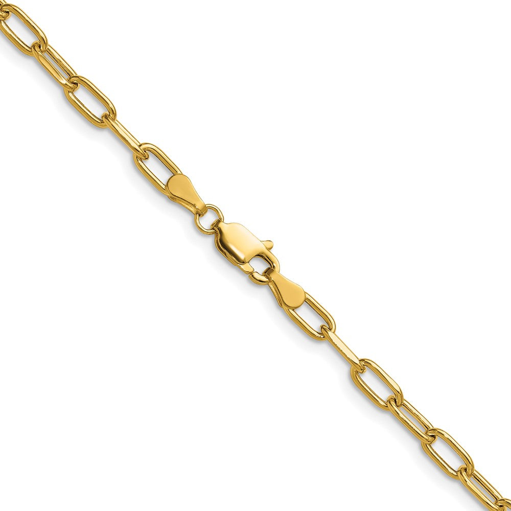 14k 3.7mm Semi-Solid Beveled Paperclip Chain - Product Photo