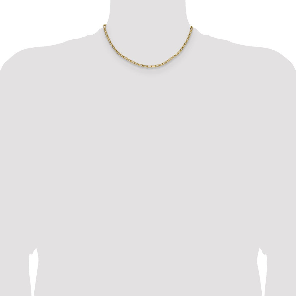 14k 3.7mm Semi-Solid Beveled Paperclip Chain - Product Photo