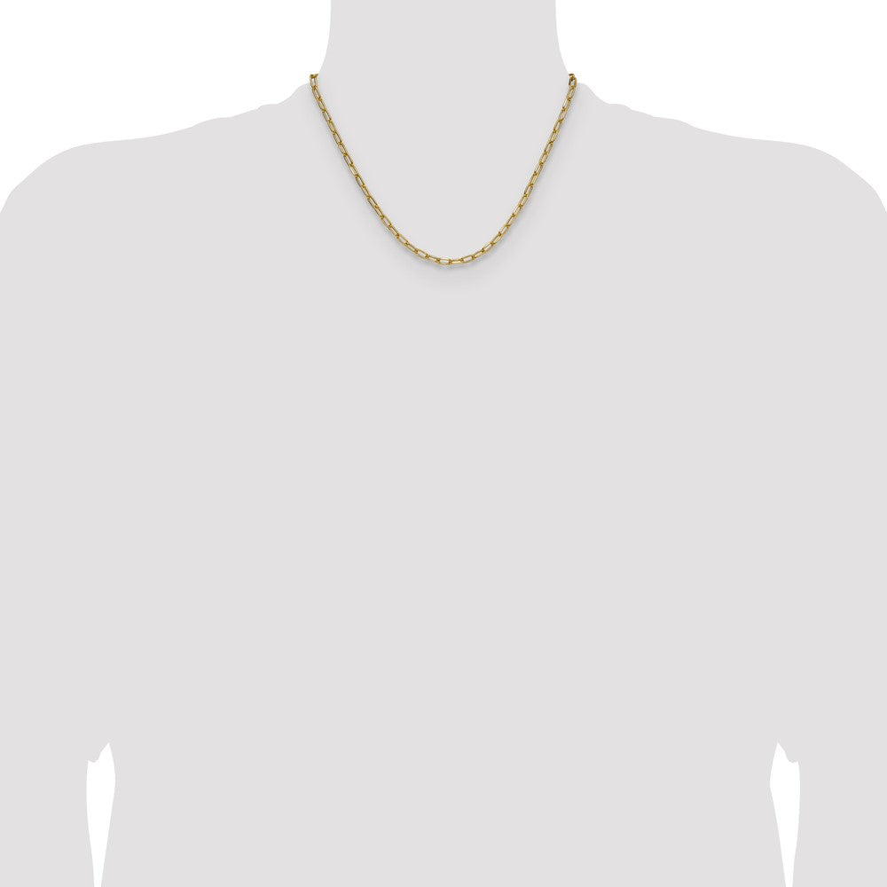 14k 3.7mm Semi-Solid Beveled Paperclip Chain - Product Photo