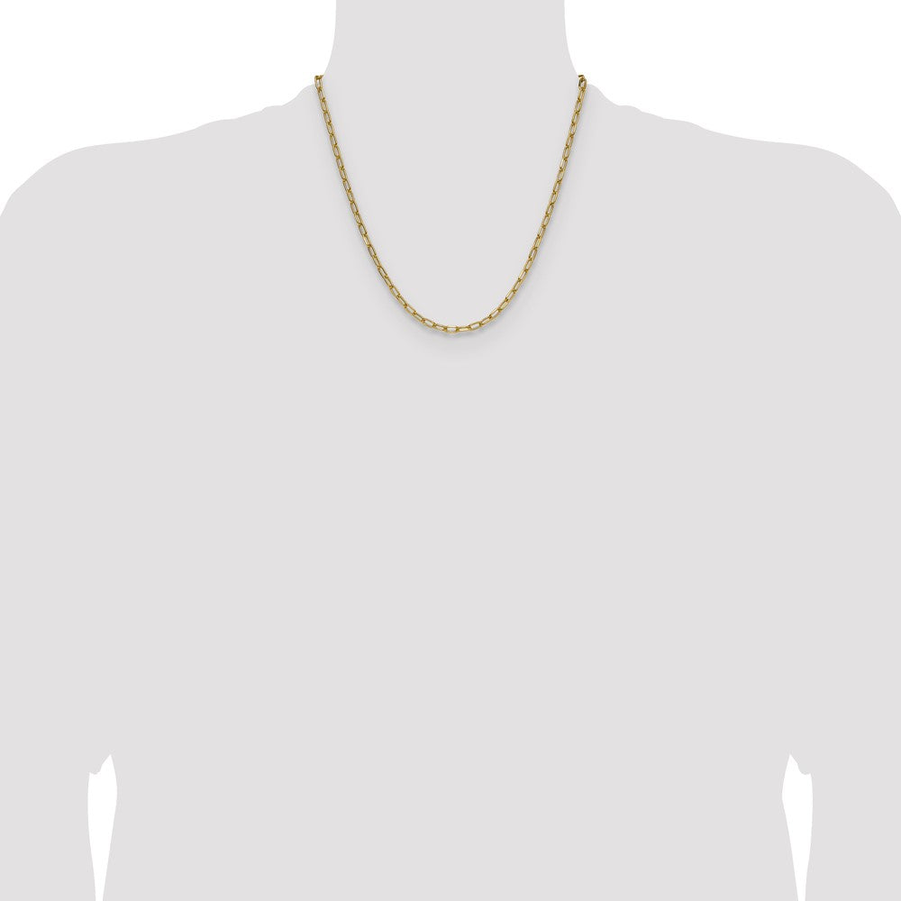 14k 3.7mm Semi-Solid Beveled Paperclip Chain - Product Photo