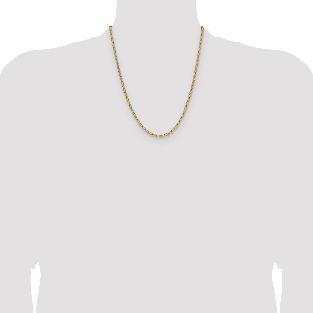 14k 3.7mm Semi-Solid Beveled Paperclip Chain - Product Photo