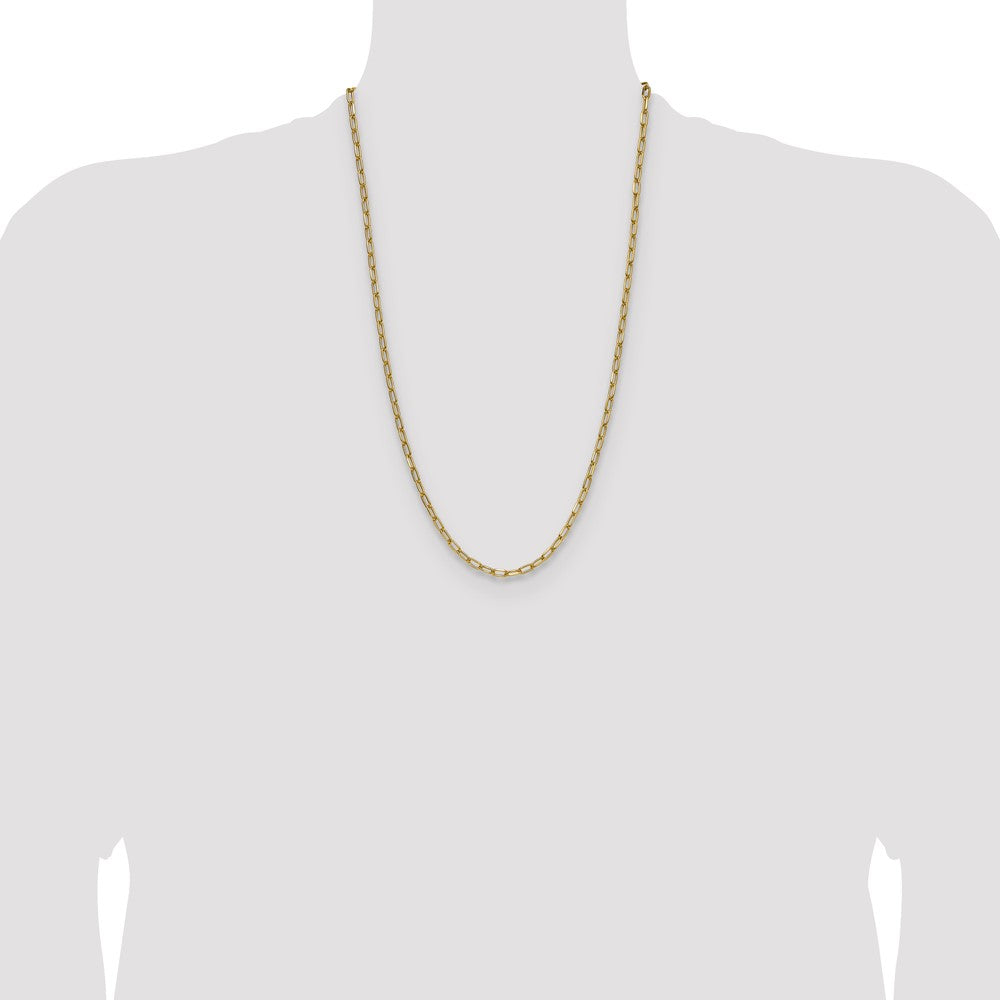 14k 3.7mm Semi-Solid Beveled Paperclip Chain - Product Photo