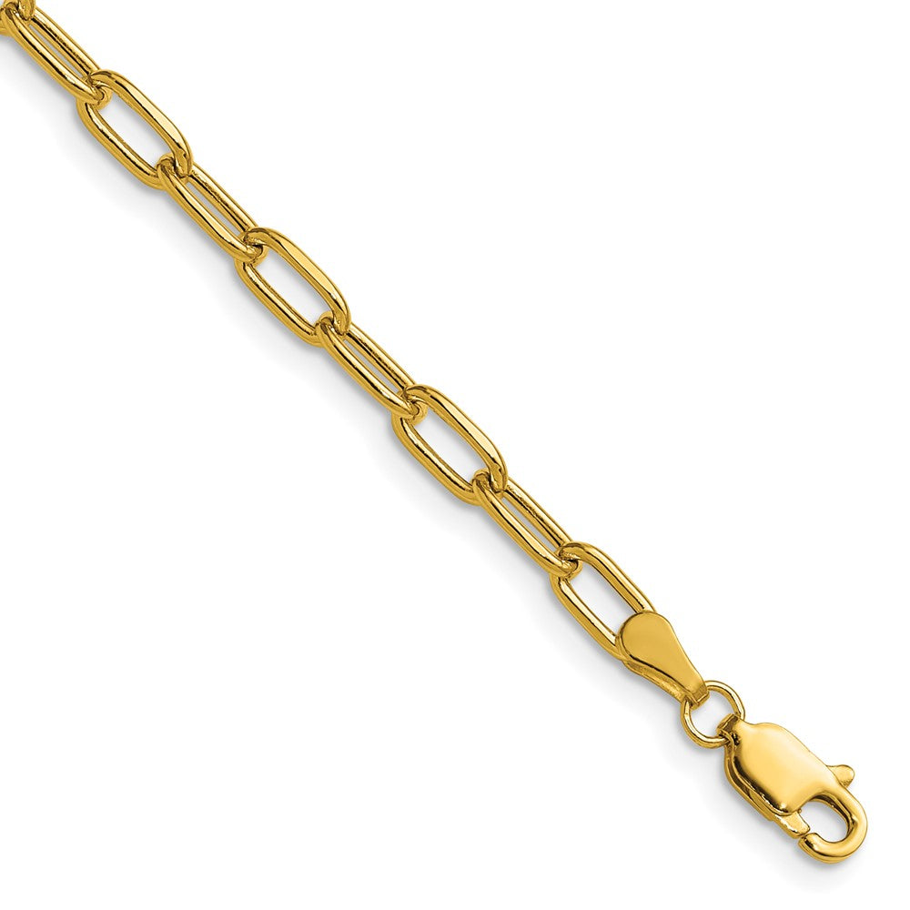 14k 3.7mm Semi-Solid Beveled Paperclip Chain - Product Photo