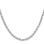 14k White Gold 3.7mm Semi-Solid Beveled Paperclip Chain - Product Photo