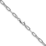 14k White Gold 3.7mm Semi-Solid Beveled Paperclip Chain - Product Photo