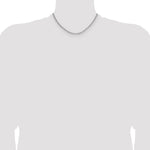 14k White Gold 3.7mm Semi-Solid Beveled Paperclip Chain - Product Photo
