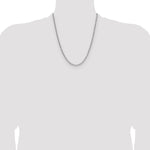 14k White Gold 3.7mm Semi-Solid Beveled Paperclip Chain - Product Photo