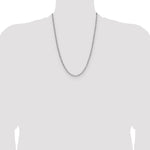 14k White Gold 3.7mm Semi-Solid Beveled Paperclip Chain - Product Photo
