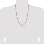 14k White Gold 3.7mm Semi-Solid Beveled Paperclip Chain - Product Photo