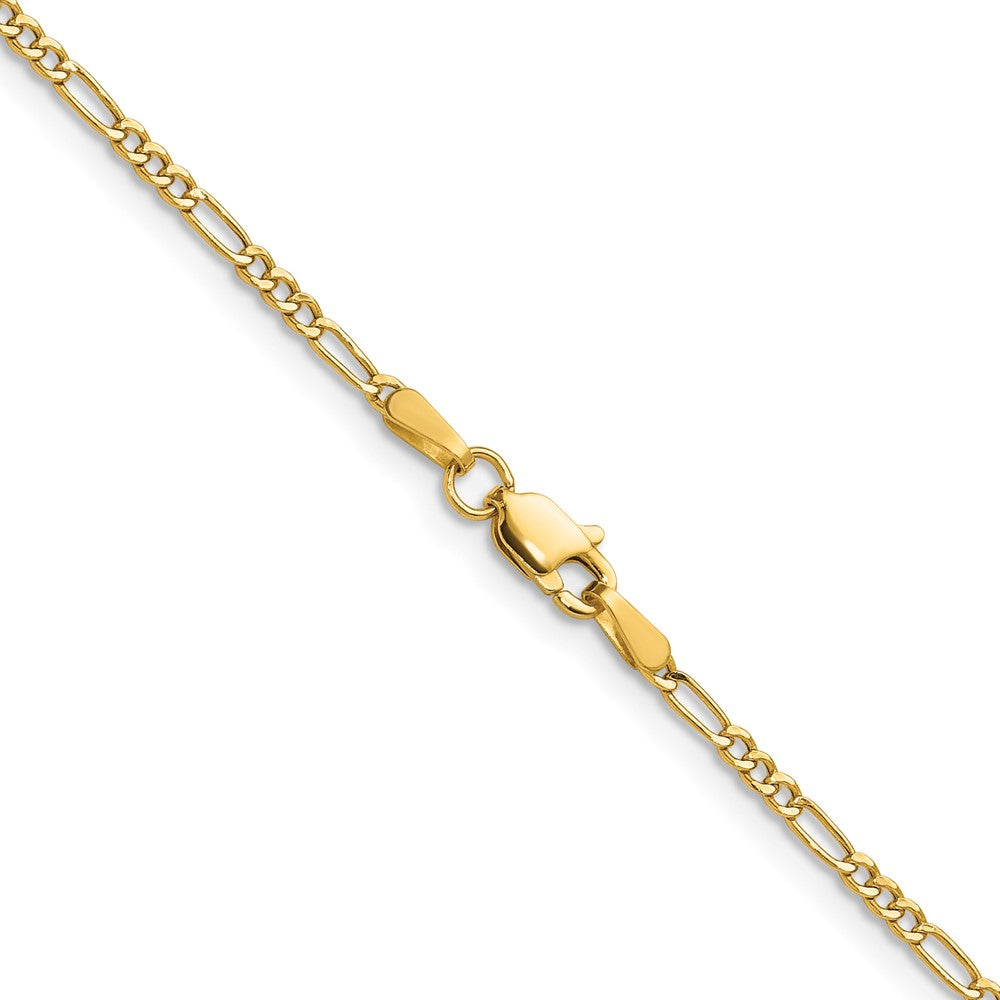 14k 1.9mm Semi-Solid Figaro Chain - Product Photo