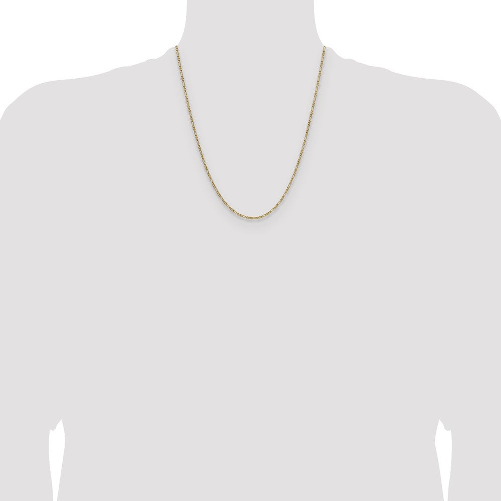 14k 1.9mm Semi-Solid Figaro Chain - Product Photo