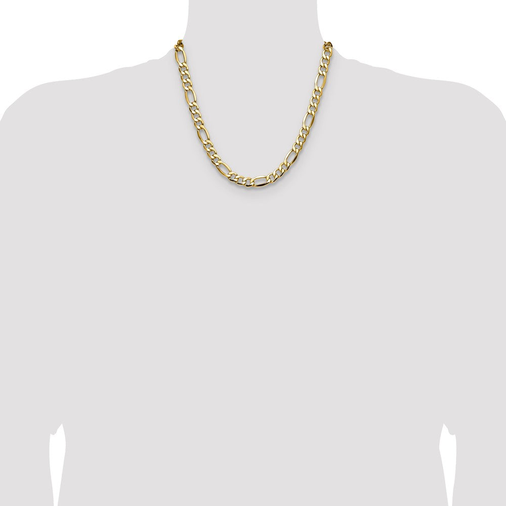 14k 9.4mm Semi-Solid Figaro Chain - Product Photo