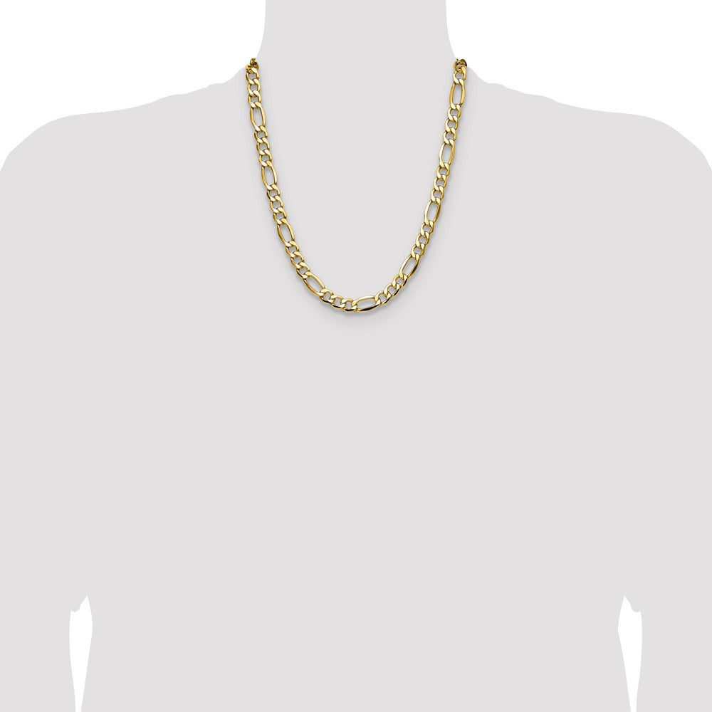 14k 9.4mm Semi-Solid Figaro Chain - Product Photo