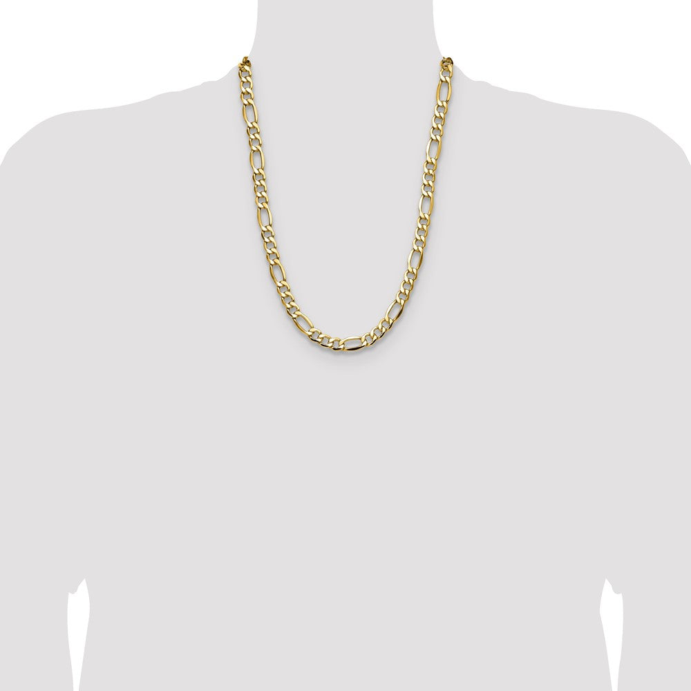 14k 9.4mm Semi-Solid Figaro Chain - Product Photo