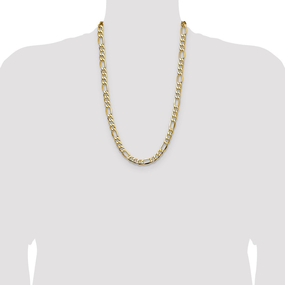 14k 9.4mm Semi-Solid Figaro Chain - Product Photo