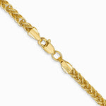14K Yellow Gold 2.6 mm Semi-solid 3-Wire Wheat Chain Necklace 16"-24" - Product Photo