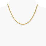 14K Yellow Gold 2.6 mm Semi-solid 3-Wire Wheat Chain Necklace 16"-24" - Product Photo