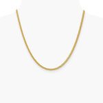 14K Yellow Gold 2.6 mm Semi-solid 3-Wire Wheat Chain Necklace 16"-24" - Product Photo