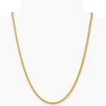 14K Yellow Gold 2.6 mm Semi-solid 3-Wire Wheat Chain Necklace 16"-24" - Product Photo