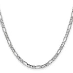 14k White Gold 4.4mm Semi-Solid Figaro Chain - Product Photo