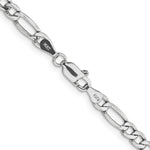 14k White Gold 4.4mm Semi-Solid Figaro Chain - Product Photo