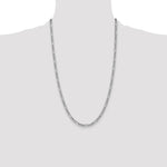 14k White Gold 4.4mm Semi-Solid Figaro Chain - Product Photo
