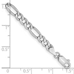 14k White Gold 4.4mm Semi-Solid Figaro Chain - Product Photo