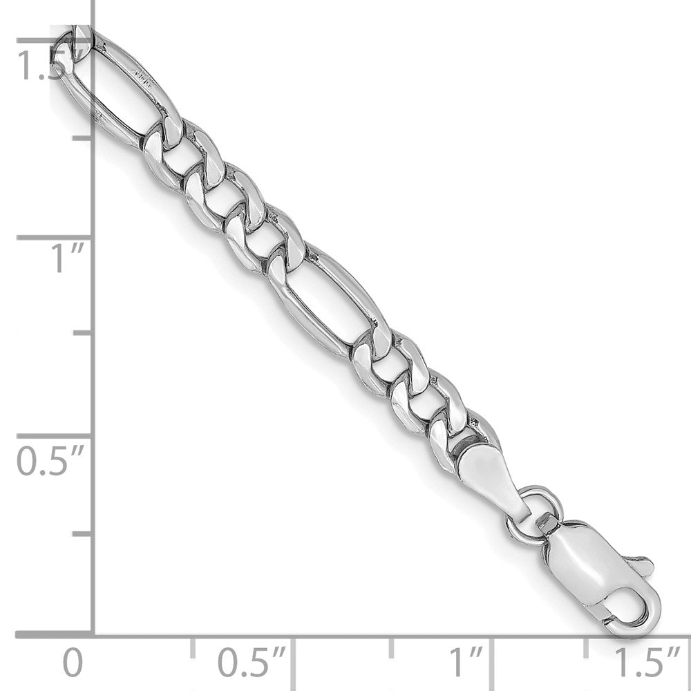14k White Gold 4.4mm Semi-Solid Figaro Chain - Product Photo