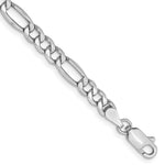 14k White Gold 4.4mm Semi-Solid Figaro Chain - Product Photo