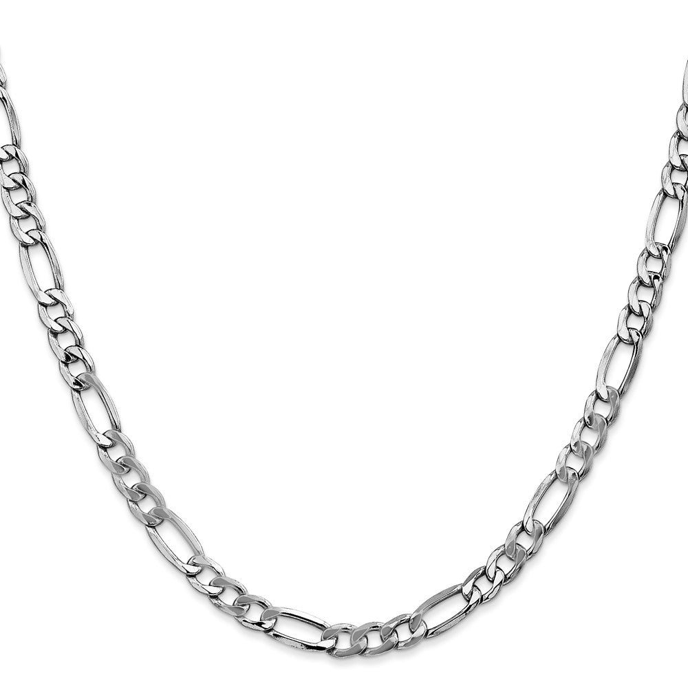 14k White Gold 5.75mm Semi-Solid Figaro Chain - Product Photo