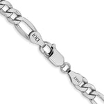 14k White Gold 5.75mm Semi-Solid Figaro Chain - Product Photo